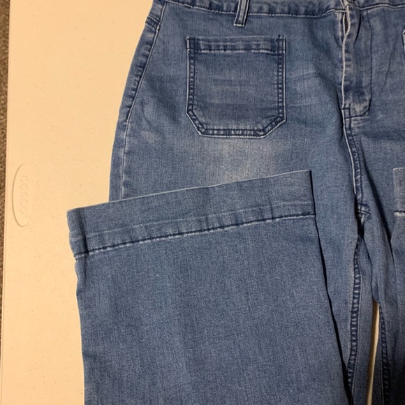 Luvamia Wide Leg Jeans Trendy Cropped Women’s Blue Jeans Cotton Blend Size 2XL - Picture 14 of 16